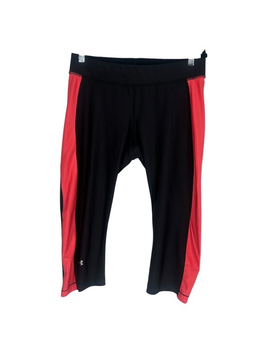Under Armour Pants - Under Armour HeatGear Compression Capri Leggings XL Black Coral Pink Cropped